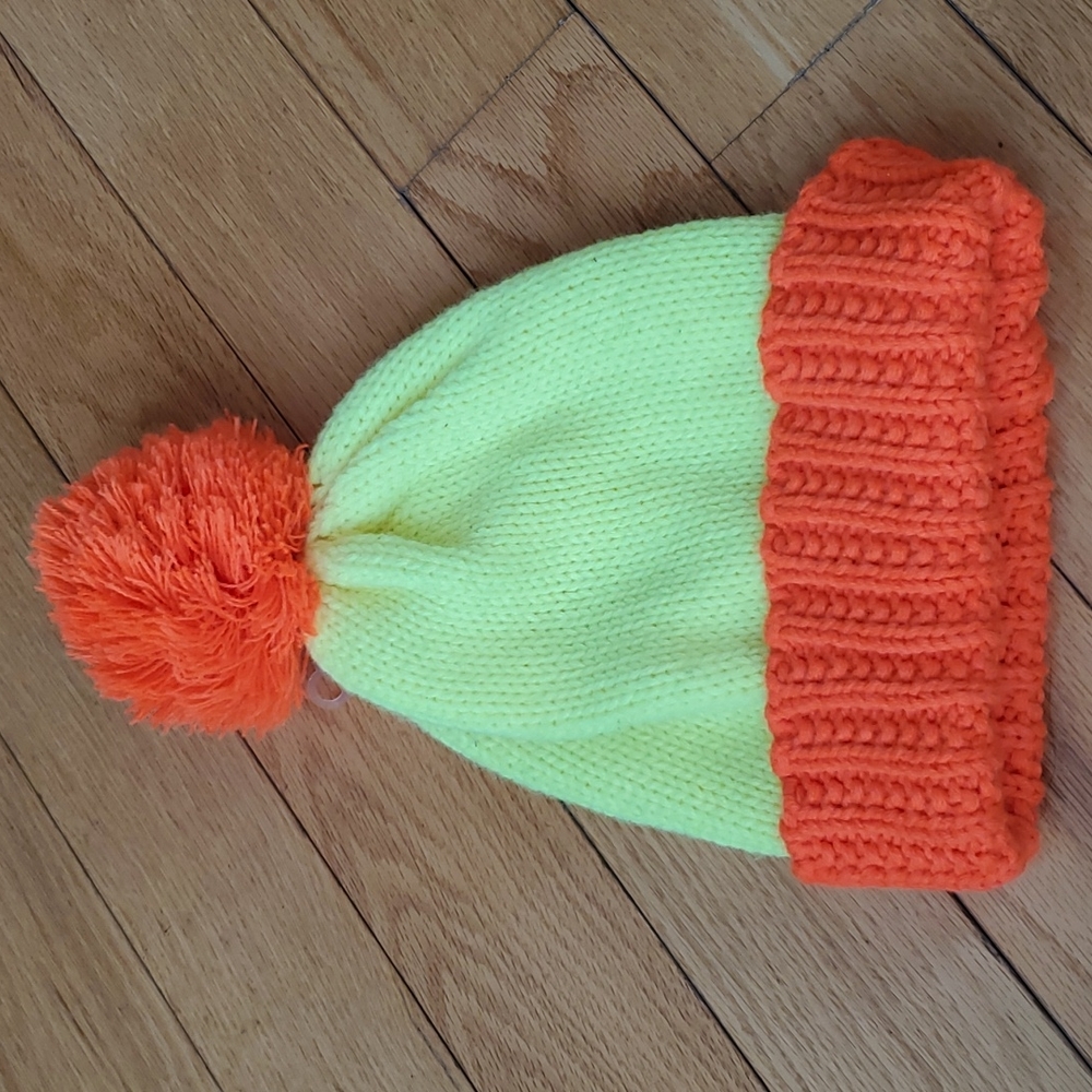 Neon Orange and Yellow Winter Hat